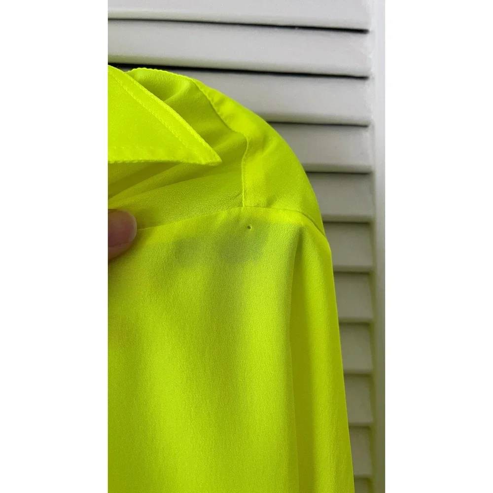 NWT Serena Bute London Women's Oversized Shirt Neon Yellow Sz Large - Picture 3 of 7